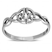 Celtic Trinity Style Knot Sterling Silver Plain Ring, rp609